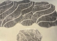 ROMANY WASHABLE GYPSY MATS REGULAR SIZE SILVER 4PCS SETS NON SLIP NEW DESIGN X