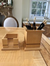 David Linley Maple And Darker Wood Inlay Pen Pot From His Early Collection