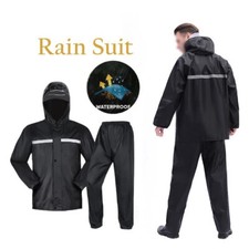 Unisex Rain Suit Mens Womens Waterproof Work Wear Pvc Coat Trouser Jacket Overal