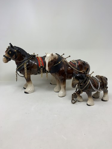 Ceramic shire horse figurines - horse,