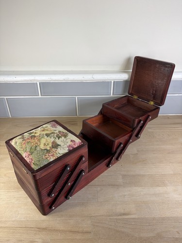 Vintage wooden accordion - vintage,