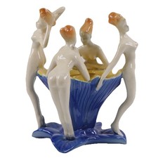 Art Deco Nudes Cortendorf Porcelain West German Figurine h15cm Circa 1920s