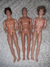 3 x Barbie vintage 1990s Ken Doll set by Mattel - Nude