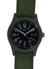 MWC Classic 1960s/70s US Pattern Olive Drab Vietnam Watch on Olive Green