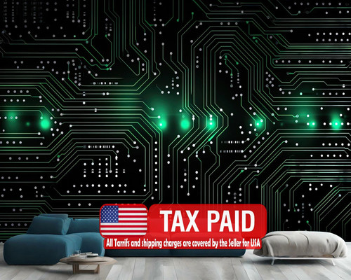 Green circuit board signature - green,