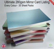 Mirror card. 35 Sheet Packs A4 280gsm Mix Colours Highest Quality,Arts & Craft.