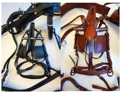 Rus brown black leather - leather, pony