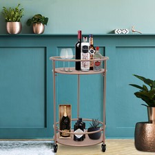 2 Tier Rose Gold Bar Cart