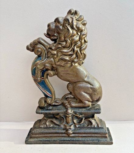 Antique cast iron rampant - iron, lion