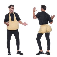 Fake Butt Belly Men Old Lady Big Booty Pregnant Woman Fat Suit Costume 