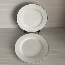 ROYAL WORCESTER CLASSIC PLATINUM PORCELAIN DINNER PLATE X2