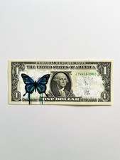 Butterfly genuine 1/1 dollar art signed Emo banksy Harring martin whatson gift I
