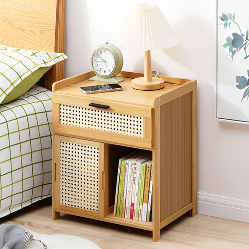 Rattan bedside table - bedside, sliding