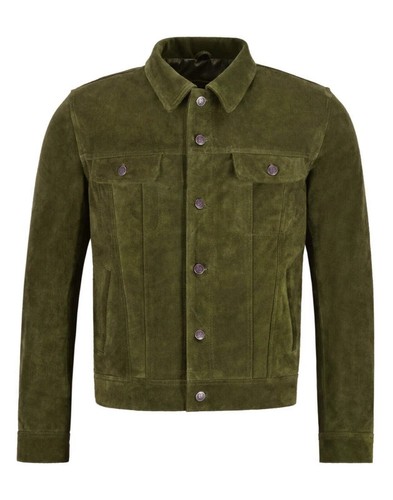Men olive green real - men's, suede