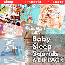 BABY SLEEP SOUNDS CD BUNDLE (6XCD) – WHITE NOISE, LULLABY RELAXATION FOR INFANTS