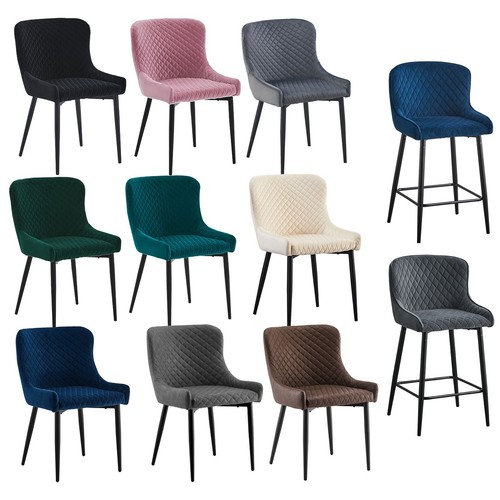 Bar stools velvet - velvet/pu, dining