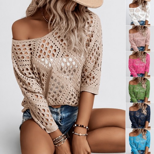 Womens hollow shirts crochet - womens, t