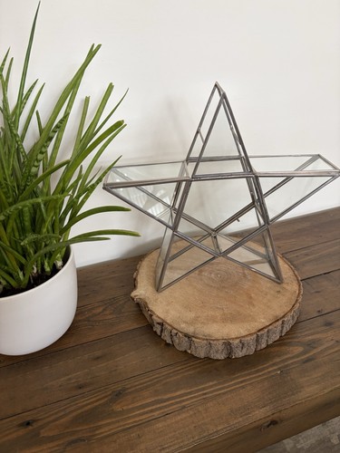 Vintage geometric glass star - vintage,