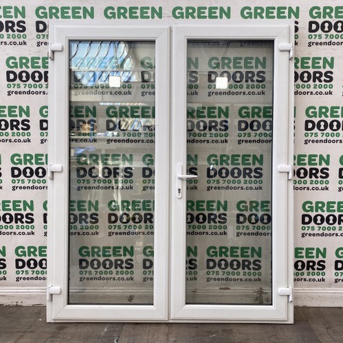 White upvc french doors wide - doors,