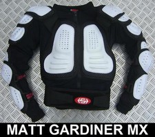 STERN MOTOCROSS MX BIKE BODY ARMOUR BIONIC II SUIT JACKET WHITE ce approved