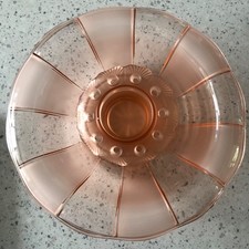 Walther & Sohne Pink Art Deco Glass ‘Gorlitz’ Centrepiece Flower Bowl & Frog Set