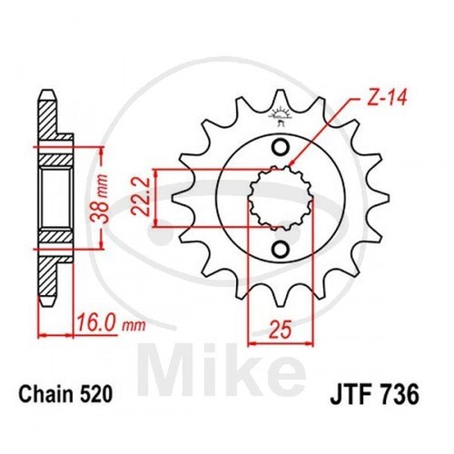 Sprocket z15 520 726 for - z15,