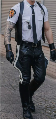 Men genuine leather breeches - men's,