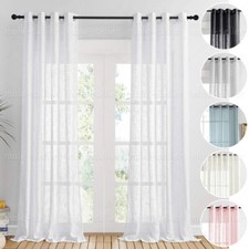 Pair Eyelet Ring Top Curtains