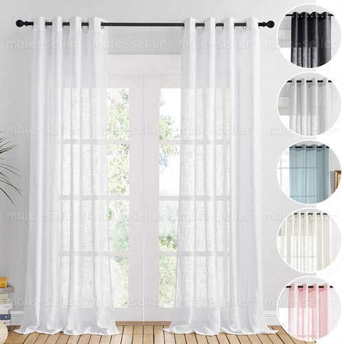 Pair eyelet ring top curtains - eyelet,