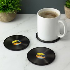 Personalised Vinyl Record Coaster Round Printed Acrylic Drinks Coaster