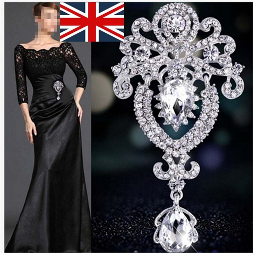 Silver fashion large crystal - silver,