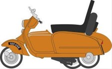 Oxford Diecast 76SC003 Scooter and Sidecar Orange OO Gauge