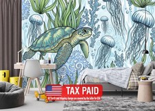 Underwater Ocean Turtle Jelly