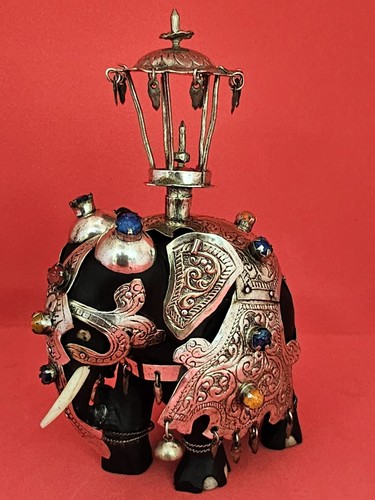 Antique silver and ebony - and,