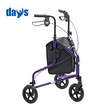 NEW Days Lightweight Aluminium Tri Wheel 3 Wheeled Walker With Shopping Bag