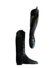 Vintage Hawkins Riding Boots Tall Black Leather PullOn Size 6.5 Read Rescription