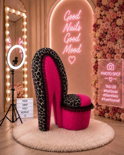 Hot pink faux fur leopard - hot, &