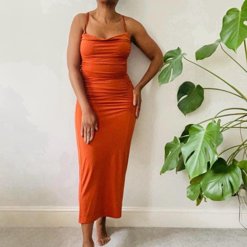 Zara orange gathered draped - orange,