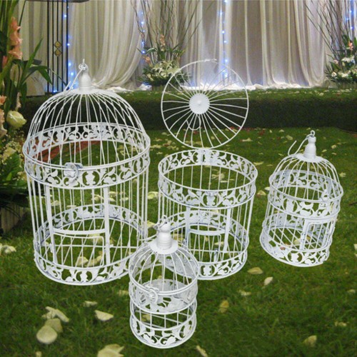 Hanging metal bird - hanging, cage