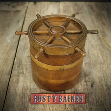 Victorian Ship's Wheel Wooden/Treen Storage Jar