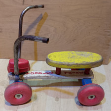 Vintage Original Rare Wooden Chad Valley Childs Toddler Trike 4 Wheeler 1950s