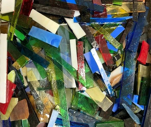 Stained glass pieces - glass,