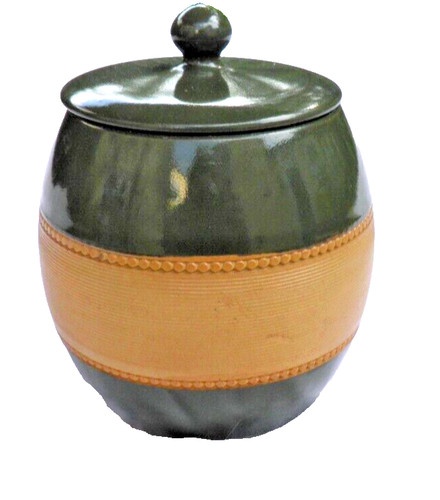 Green cream tobacco jar - tobacco, /