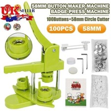 Badge Maker Machine Making Pin Button Badges Punch Press 58mm 100 Button Kit