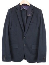 SCOTCH & SODA Ams Couture Men's Blazer L Navy Blue Cotton Stretch Single *