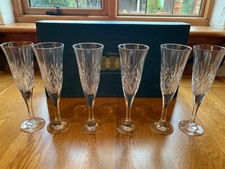 The Home Store Majestique  genuine 24% lead crystal champagne flutes