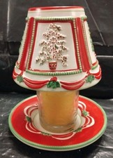 Yankee Candle Small Ceramic Shade & Tray~ Christmas Trees 