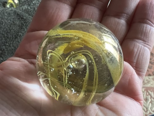 Large yellow spaghetti glass - large,
