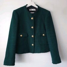 Zara Green Textured Boucle