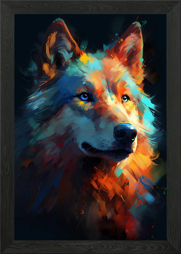 Siberian husky dog dear framed - siberian,